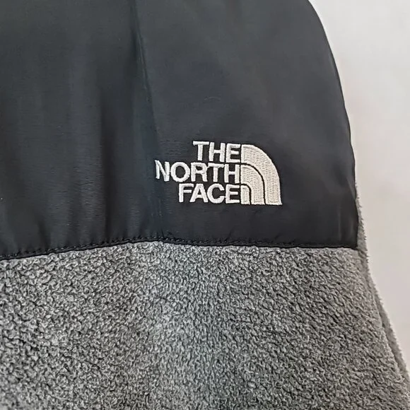 The North Face Denali Jacket Polartec Fleece Teen Boys Full Zip Black Gray XL